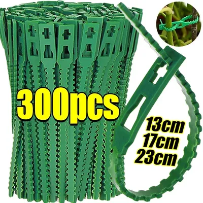 13/17/23cm Green Plants Cable Ties Reusable Adjustable Plant Vine Tree Shrubs Support Self Locking Wrap Rings Fastener Organizer