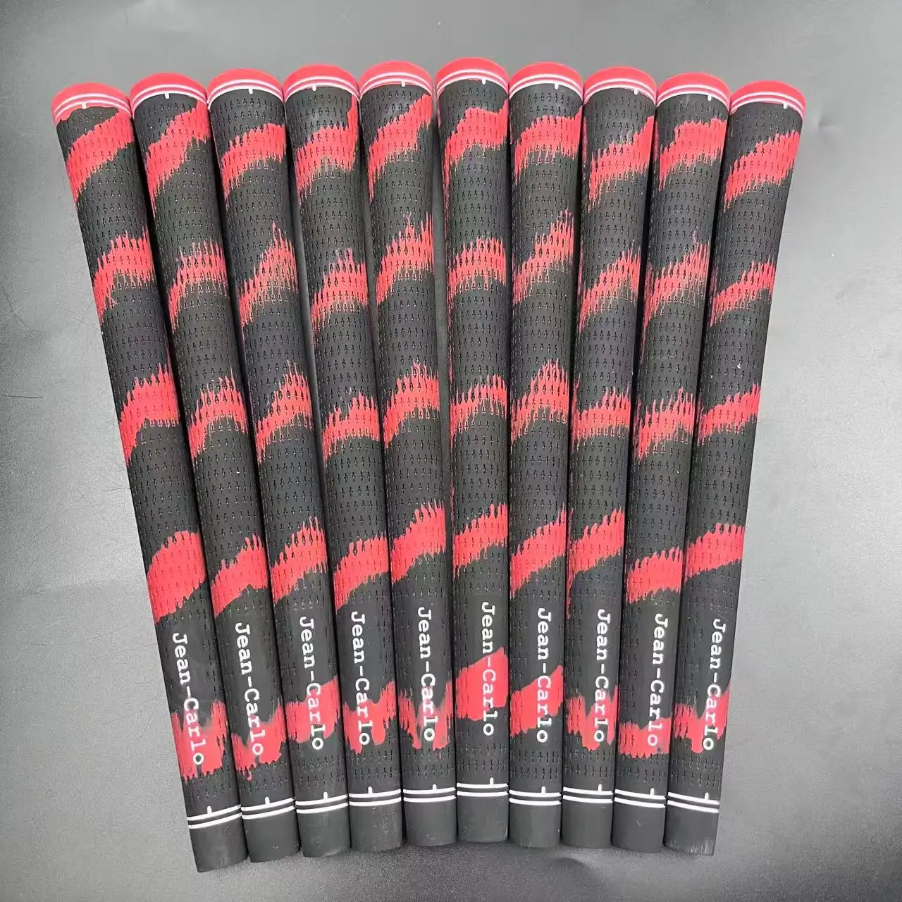 Jean Carlo Golfgriffe Gummi 60R Standard Driver Hybird Irons Woods Wedges Universal Golfschlägergriff Schwarz mit Rot