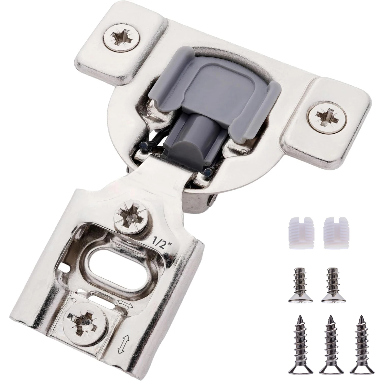 1-2 Zoll Overlay Soft Close Scharniere für Küchen schrank Scharniere Satin Nickel versteckte Scharniere Edelstahl Image