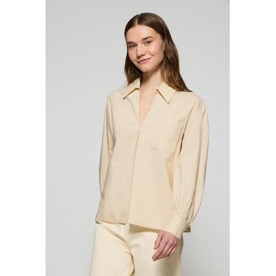 Bluse Solar aus Baumwolle beige mit gesticktem Logo Image