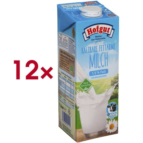 Hofgut 12er-Pack haltbare Milch »fettarme H-Milch 1,5% Fett« Image