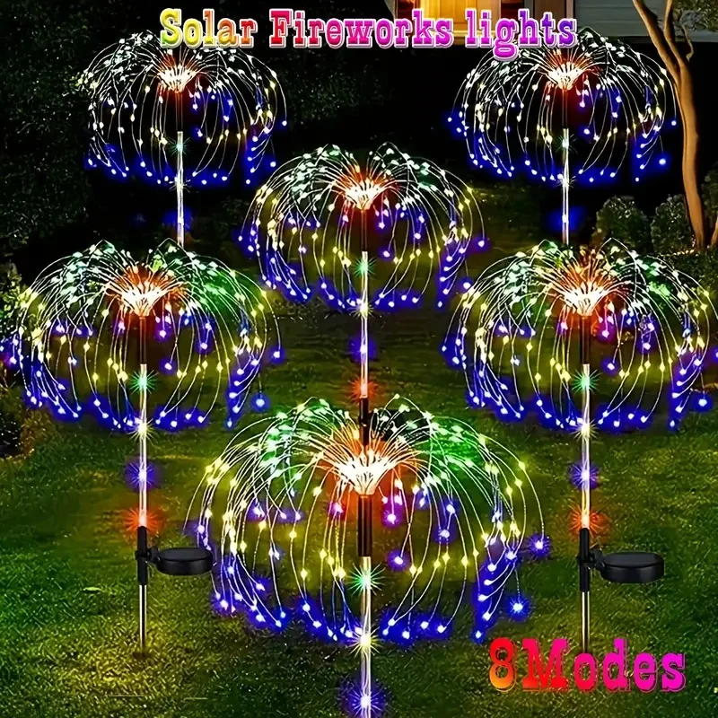 3/1 pièces LED feux d'artifice solaires décoration de jardin fée lumières étanche extérieure pissenlit pelouse lampe pour jardin pelouse décor