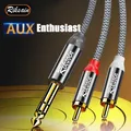 Cavo audio professionale 2RCA da 6,35 mm Jack placcato oro a cavo adattatore stereo TRS maschio da 1/4 pollici per amplificatore ricevitore AV altoparlante