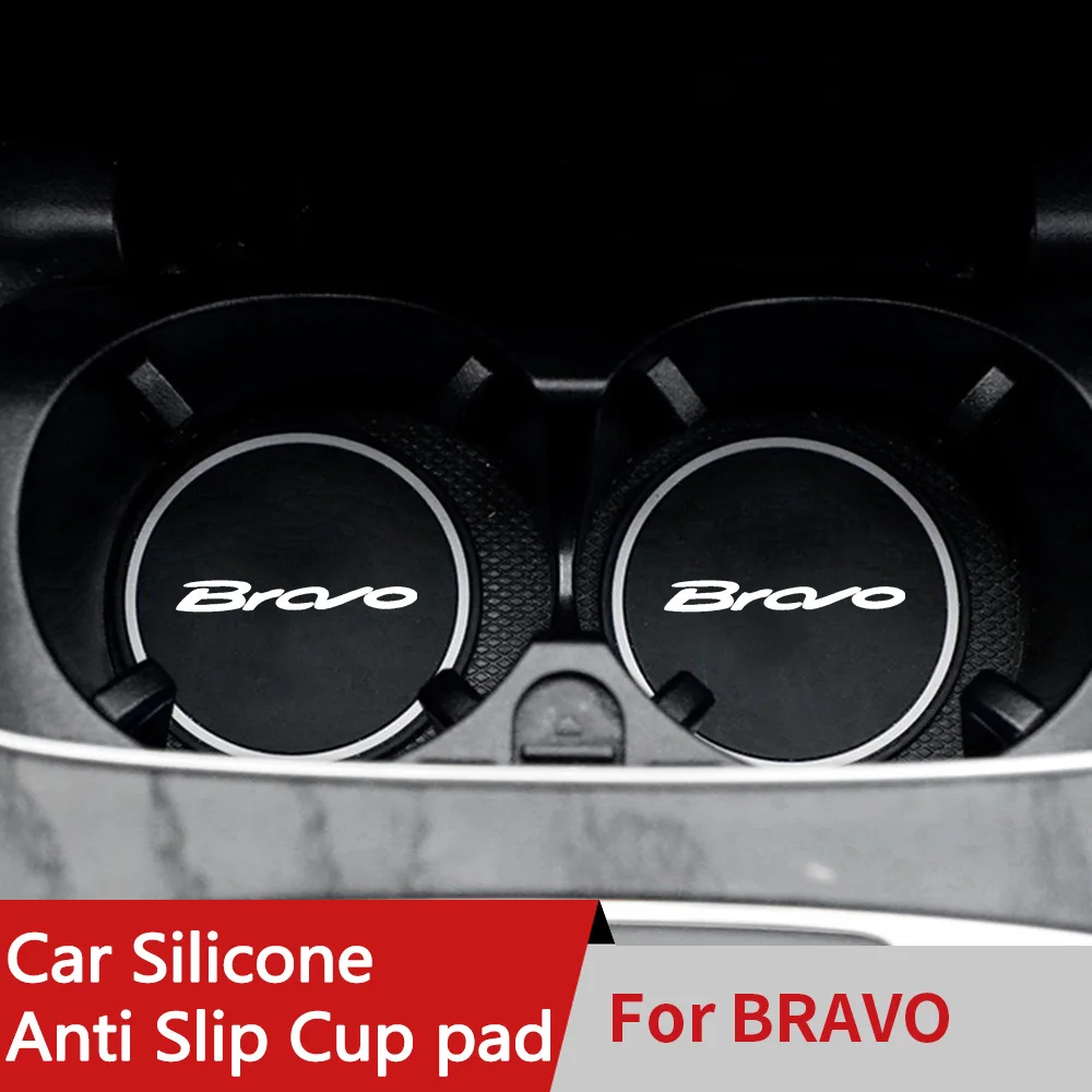 2pcs Auto Portabicchieri Anti Slip Inserto Sottobicchiere Pad Per Fiat Bravo 2007 2008 2009 - 2011 2012 Auto Portabicchieri D'acqua Tappetino In Silicone
