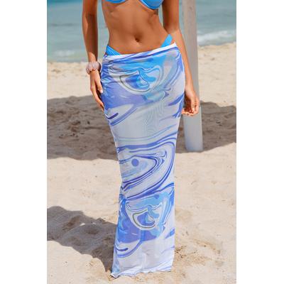 Blueberry Swirl Abstract Cover-Up Sarong