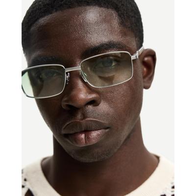 Bershka Metallic Sunglasses Men Green