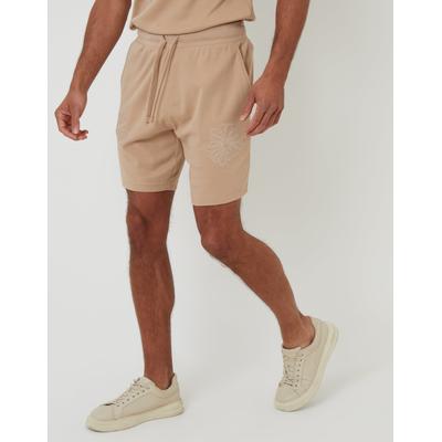 Threadbare Men's Stone Floral Embroidered Sweat Shorts