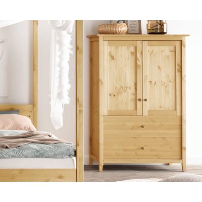 Massivholz »Solvita« Highboard II laugenfarbig Image