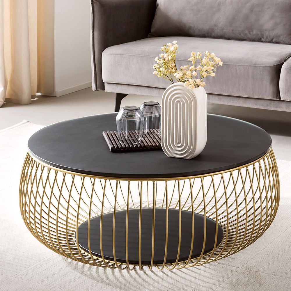 SalesFever »Yuna« Couchtisch schwarz/gold