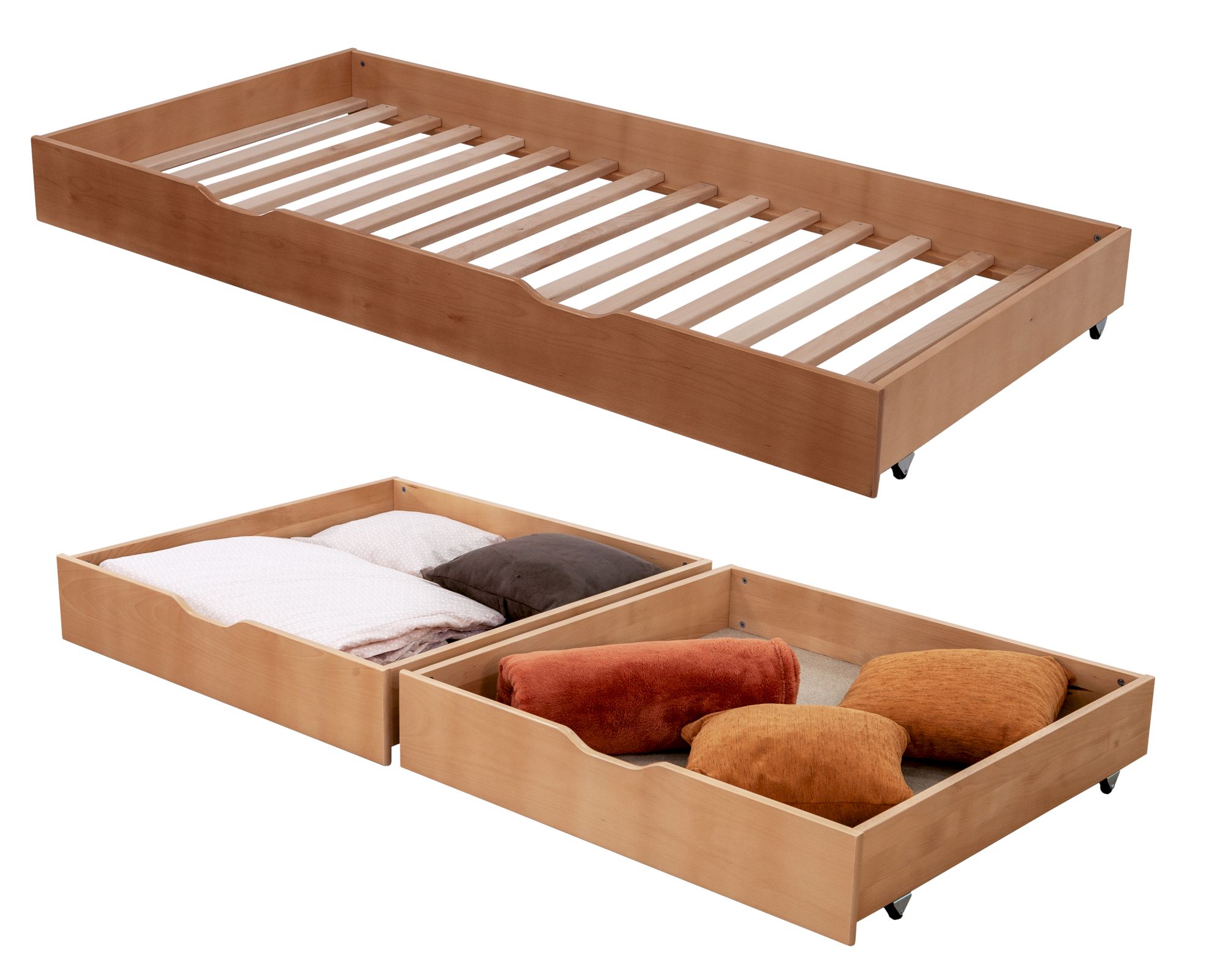 Schwarzwald Massivholz »Liam« Bettkasten Buche – erhältlich in 2 Ausführungen