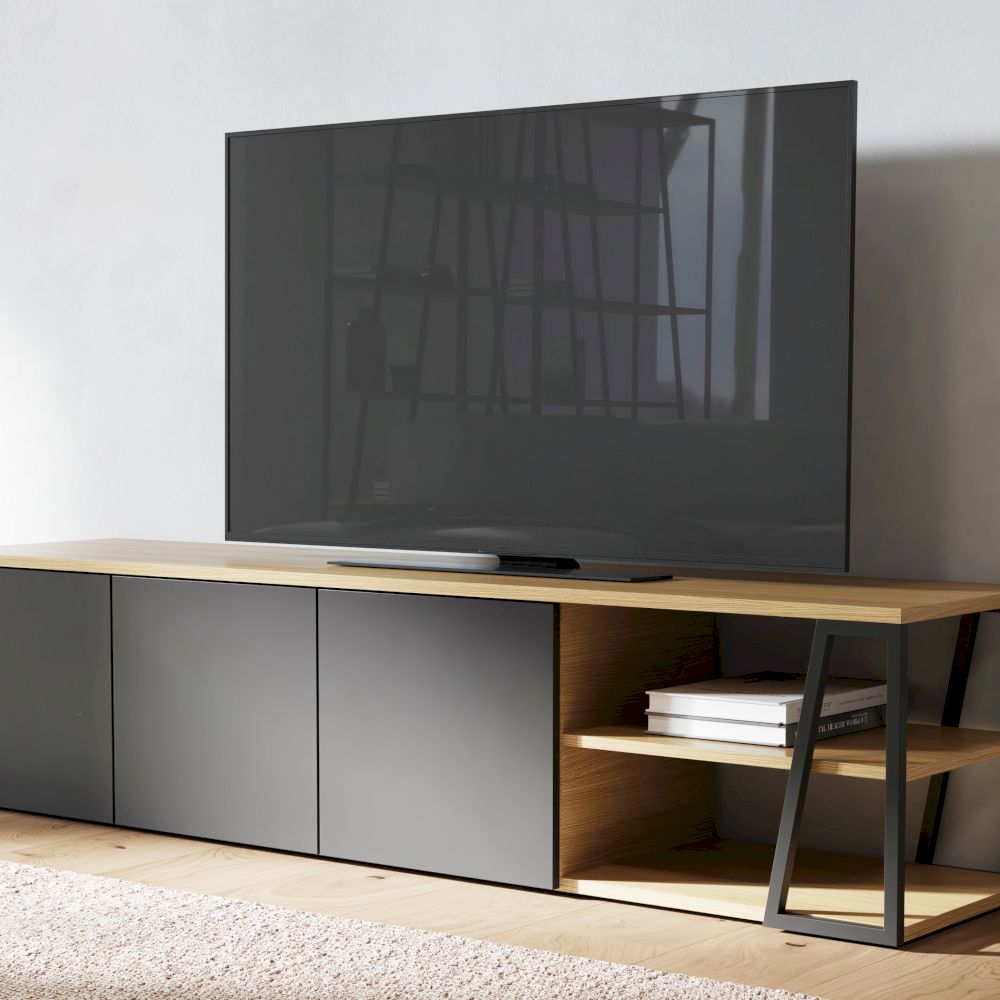 TemaHome »Albi« Lowboard Schwarz mit Eiche