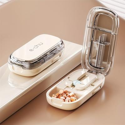 TEMU 1pc Precision Pill Cutter & Divider, Handy Portable Medication Dispenser For Tablets, Tablet Cutting And Splitter, Pill Organizer Case With Image