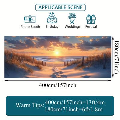 TEMU 2d Door Banner, 1pc 2d Flat Printing Path Landscape Wall Art Garage Door Banner, Large Fabric Outdoor Decoration, Autumn Celebrations And Fall Festivals Party Banners, 2d Flat Image