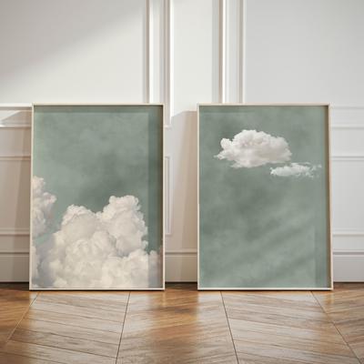 TEMU 2pcs Sage And Mouse Tail Wall Art Posters - Abstract Prints For Modern Living Room, Bedroom, Dorm, And Home Aesthetic Decor - Perfect Gift, Mouse Tail Wall Art Image