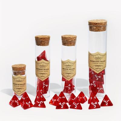 TEMU Red D4 Dice (24pcs) For A And Dragons Themed Potion Image