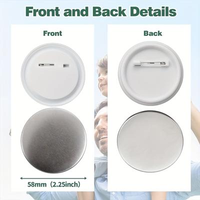 TEMU 100pcs 2.25-inch (58mm) Round Badge Making Kit – Suitable For – High-quality Metal + Plastic, Ideal For Diy Crafts, Badge Creation, Events & Holiday Gifts Image