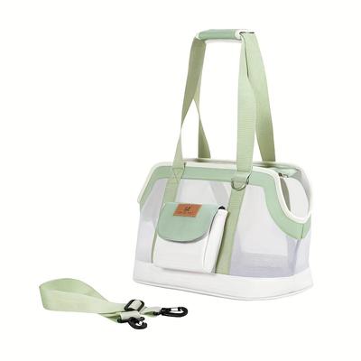 TEMU Pet Cat Bag Portable Lightweight Scratch-resistant Teddy Outing Bag With Shoulder Strap Large Capacity Fresh Small Dog Bag Image