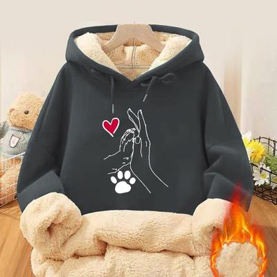 TEMU Cozy & Stylish Women's Hoodie Print - Casual Long Sleeve Pullover, Fall/winter, Machine Washable Image