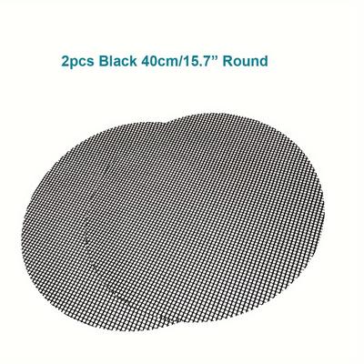 TEMU 2pcs Set, Round Grill Mesh Mat, 40cm/15.75“ Heat Resistant Grilling Barbecue Cooking Liners, Easy To Clean Bbq Accessories Tools, Free To Clean Grill Mesh Liners For Round Outdoor Grill Image