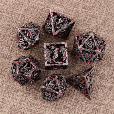 TEMU Metal Hollow Dice Coc Dice Dnd Polyhedral Dice Set Of 7. Image