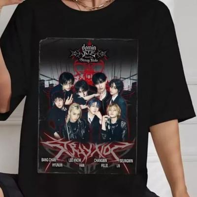 TEMU Stray 2025 & Hop Album Graphic T-shirt - 100% Cotton Short Sleeve Round Neck Tee With Band Print, Unisex Adult Casual Shirt For Concert Merch & Casual Attire Image