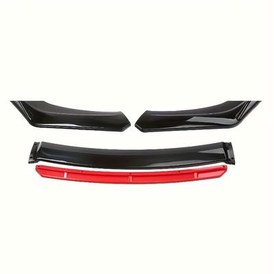 TEMU 4pcs/set Material Car Front Lip Spoiler Kit - Stylish Upgrade, Small Vehicle Bumper Modification Accessories, Durable Protection For Vehicle Fenders Image
