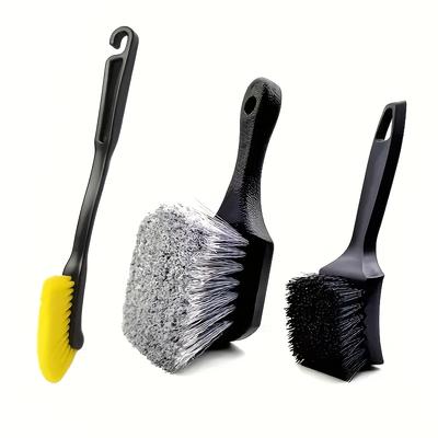 TEMU 3pcs Set Of Car Tire And Wheel Cleaning Brushes, Pp Material Car Wash Towels Cleaning Tools Image
