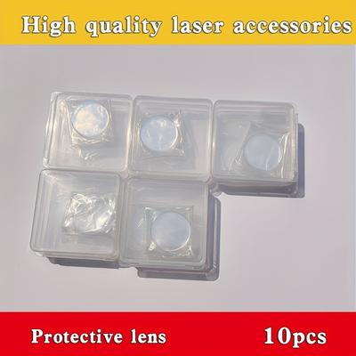 TEMU 10pcs Industrial Tools Fiber Lensm18*2mm 30*5mm 20*2mm 20*3mm 27.9*4.1mm 37*7mm 34*5mm Laser Protective Windows Lens For Raytools Prectitec Laser Cutting Hea, Without Battery Image
