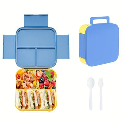 TEMU Square Plastic Lunch Boxes Student Portable Handheld Bento Boxes Travelling Lunch Boxs Kitchen Storage Container Back To School Image