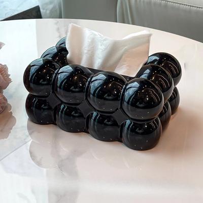 TEMU 1pc Cloud Shaped Paper Towel Holder, Creative Decorative Paper Towel Box, Plastic, Rectangle Shape, With Lid, For Home Kitchen Bedroom Living Room Dining Room Image