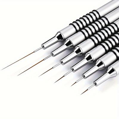 TEMU 6pcs Precision Nail Art Liner Brushes Set - Detailing & Dotting Pens For Gel Polish Design, Easy-to-use Nail Art Tools For Detailed Strips And , Nail Art Supplies Image