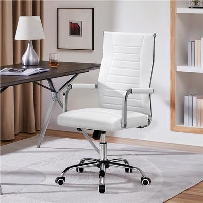 TEMU Costoffs Height-adjustable Office Chair With Rocking Function Computer Chair With High Backrest And Armrests For Office, Study, Library, Reception Area Image