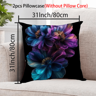 TEMU 3d Floral Polyester Pillowcase 2pcs Image