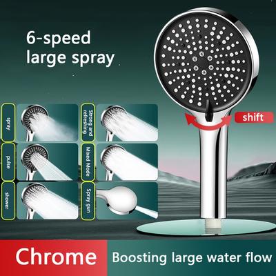 TEMU High-pressure Handheld Shower With Large Water Flow - , Abs Material, , Home Bathroom, Bathroom Accessories|contemporary Showerhead|durable Construction, Shower Head Shower Spa Set Image