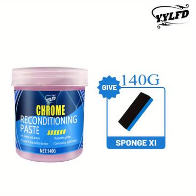 TEMU Automotive Chrome Restoration Paste - 140g | For Car Door Handles, Window Chrome Trim, Repair Components & Badges | Polishing & Refurbishing Paste Image