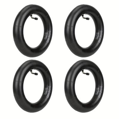 TEMU 4pcs Ulip Heavy-duty Inflatable Inner Tubes - 90° Outward Facing Wear-resistant Black Tubes For / Electric Scooters, 10x2.5/3.0 & 80/65-6.5 Tires - Puncture-resistant, Durable For Urban Riding Image