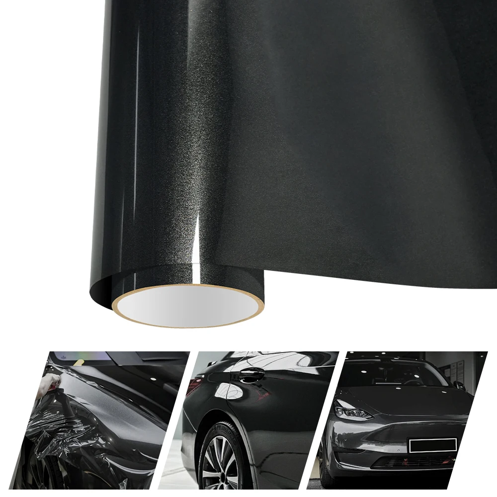 PET Cinerite Grau Metallic Air Bubble Free Vinyl Car Wrap Film Wasserdicht Motorrad Aufkleber Aufkleber Auto DIY Styling Zubehör Image