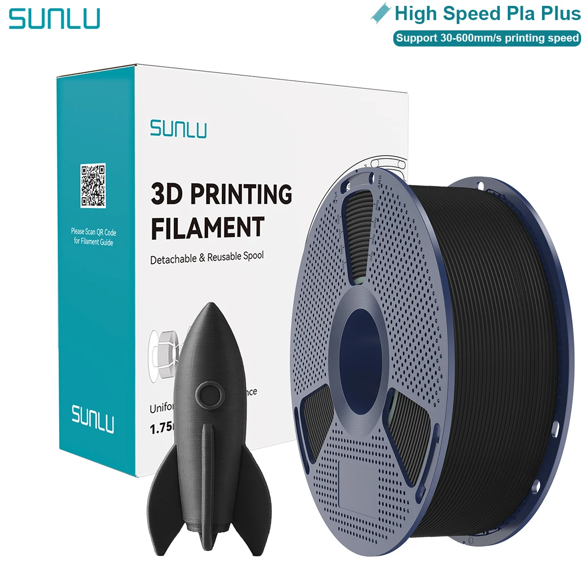 SUNLU Hochgeschwindigkeits-PLA+ 3D-Filament 1,75mm Hohe Zähigkeit Schneller und einfacher Druck PLA+ 3D-Druckmaterial Für die meisten FDM-3D-Drucker 1KG Image