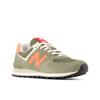Sneaker NEW BALANCE "574", Gr. 42, schwarz olivine, flare, Leder, Textil, mehrfarbig, sportlich, Schuhe