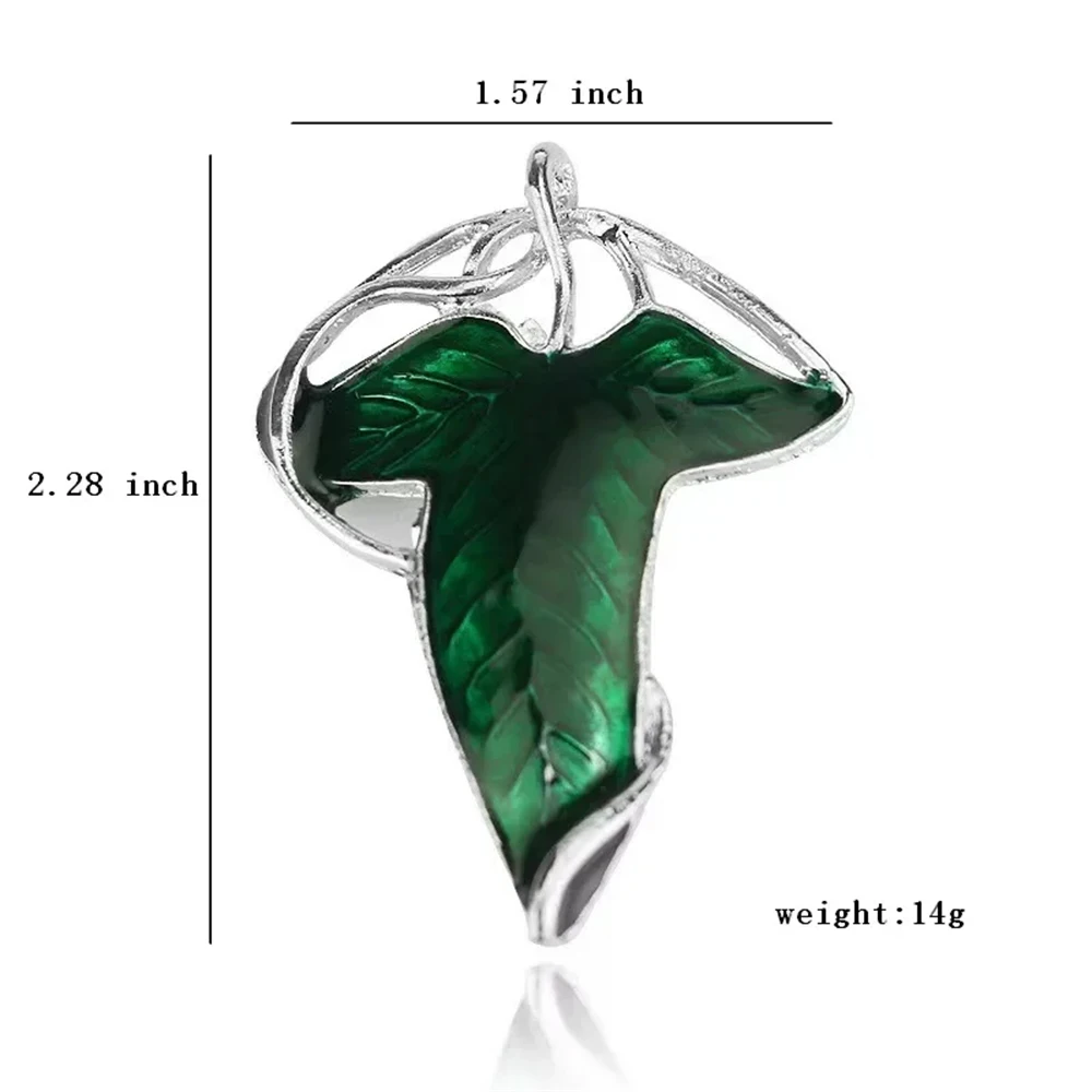 Mode Vintage Charme Elf Green Leaf Halskette Elfen Pin Brosche Anhänger Halskette Frauen Legierung Kette Ohrringe Schmuck Geschenke Image