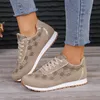 2025 Mode Grau Frühling Neue Sneaker Luxus Marke frauen Schuhe Khaki Vulkanisierte Schuhe Plus Größe