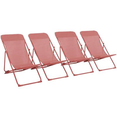 sweeek - 4er-Set klappbare Liegestühle für den Garten Image