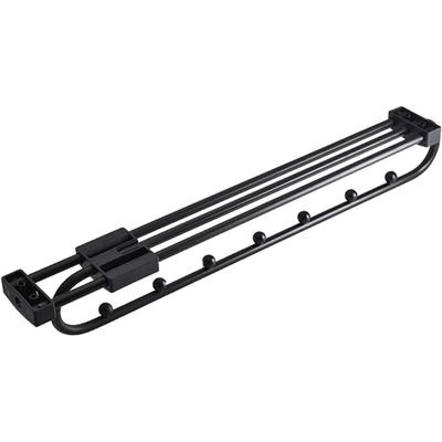 Verstellbare, ausziehbare Kleiderstange, Y03 Schwarz – 14 Zoll (6 Perlen), Kleiderstange zum