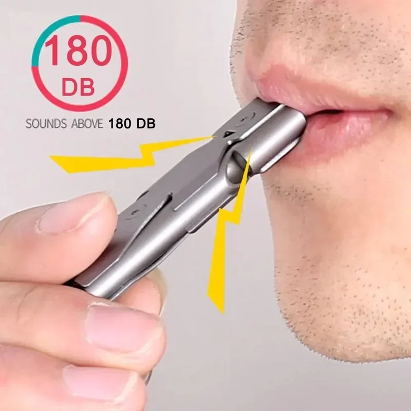 Doppel Rohr Pfeife Anhänger Schlüsselbund Hohe Dezibel Tragbare Outdoor Survival Notfall Camping Werkzeug Multifunktions Pfeife 1PC Image