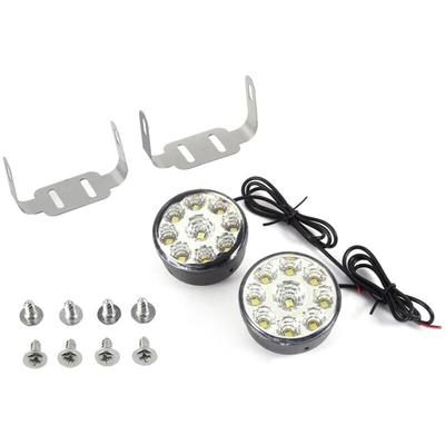 2Pcs Universal Super Weiß 12V 9-SMD led Runde Tagfahrlicht Nebel Lampe Lampen Image