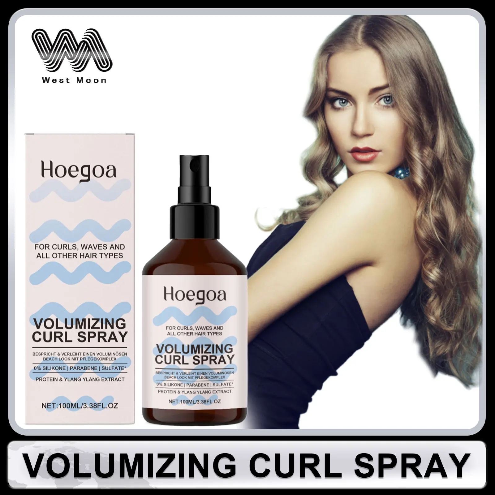 Styling-Spray für lockiges Haar, nicht fettend, Frizz Control, Reparatur von geschädigtem Haar, Anti-Unordentliches, glattes Glanz, langanhaltendes Haar-Halte-Spray Image