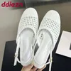 Mode Weben Schuhe Wohnungen Mit Schuhe Für Frauen Flach Slingback Weibliche Sandalen Runde Kappe Damen Wohnungen Schuhe Große Größe 43