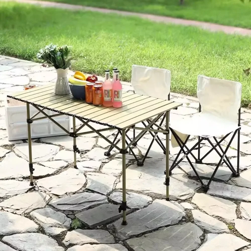 Outdoor-Klapptisch, Aufbewahrung, Schwarz, Camping, platzsparender Schreibtisch, große Kapazität, stabiler tragbarer Bodentyp, stabiler Klapptisch