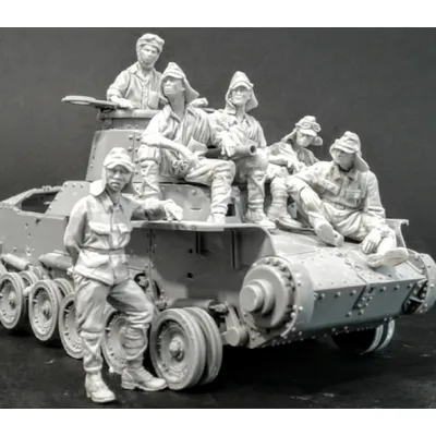 Modellbausatz aus Druckgussharz im Maßstab 1:35, japanische Panzerbesatzung aus dem Zweiten Image