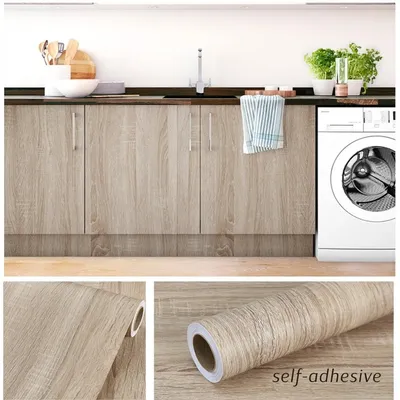 40/60/80cm Breite Holzmaserung Tapete Aufkleber Kleiderschrank Tisch Möbel Renovierung PVC Selbst Image